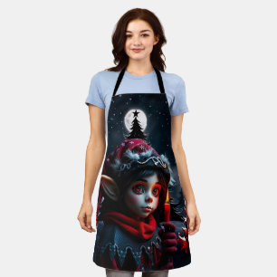 Delantal Magia del elfo gótico bajo la luna llena.