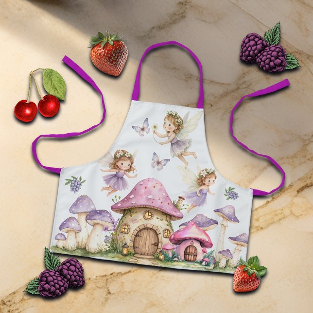 Delantal Magic Fairies Pink Mushrooms Kids (Subido por el creador)