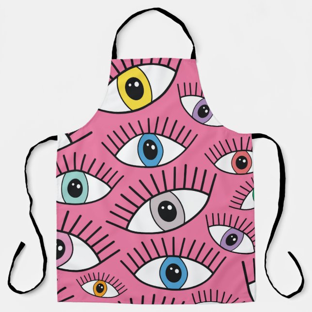 Delantal Magic pattern with colorful eyes. Mystic backgroun (Anverso)