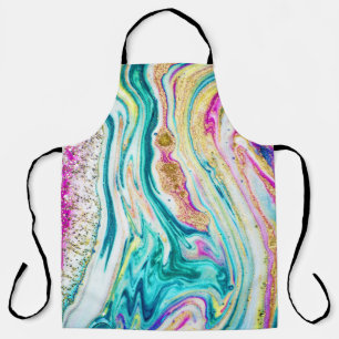 Delantal Mágica Marbling: Diseño de pinturas metálicas.