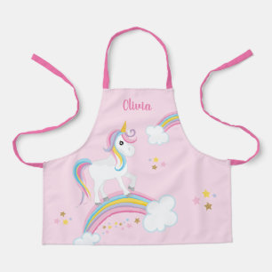 Delantal Magnífico arcoiris Unicornio Niños personalizado
