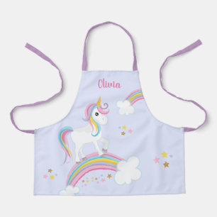 Delantal Magnífico arcoiris Unicornio Púrpura Personalizado