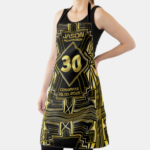Delantal Magnífico Gatsby negro de oro Art Deco