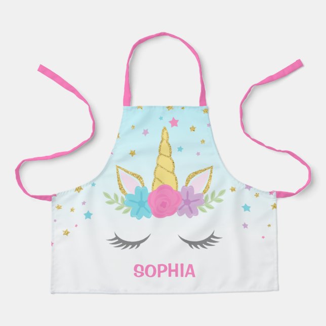 Delantal Magnífico Unicornio y niños personalizados (Anverso)