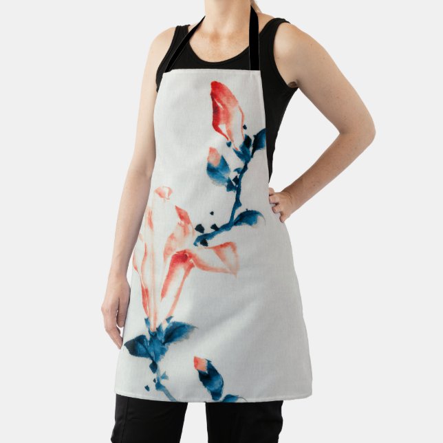 Delantal Magnolia rosa, Hokusai, Ukiyo-e (in situ)