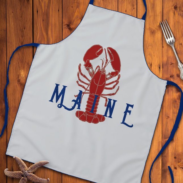 Delantal Maine Lobster Gray Long Apron (Subido por el creador)