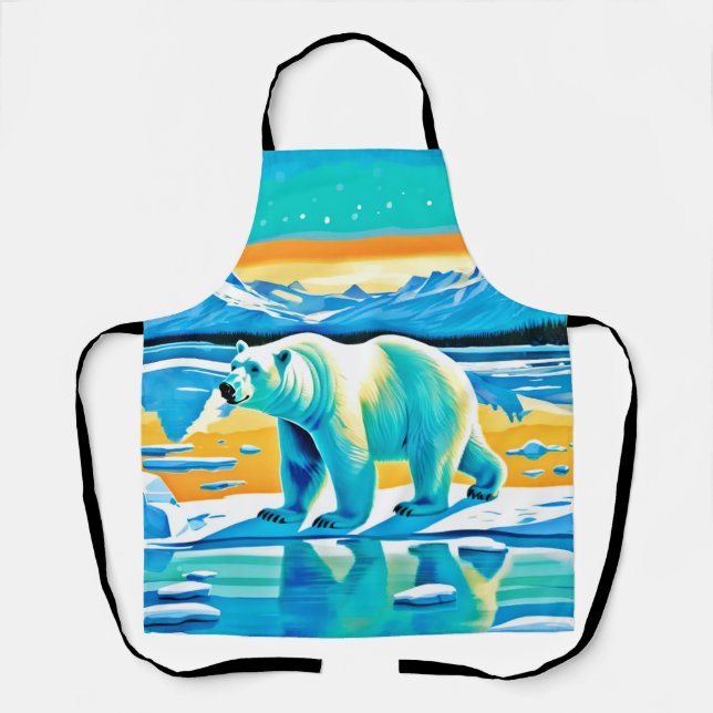Delantal Majestad Polar: Paisaje Ártico (Anverso)