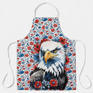 Delantal Majestuoso American Bald Eagle Floral