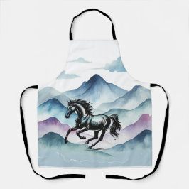 Delantal Majestuoso Apron de Montaña de Caballo y Acuarela