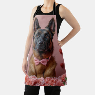 Delantal Malinois Belga con Rosas - Día de San Valentín 