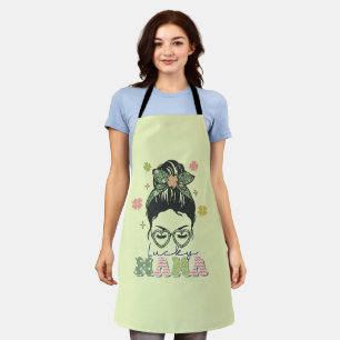 Delantal Mamá afortunada - Messy Bun - Clover St. Patrick