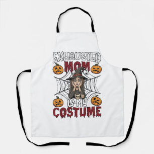Delantal Mamá Agotada Es Disfraz Bruja Halloween Café Calab
