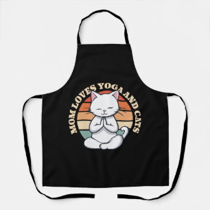 Delantal Mamá ama a los gatos y el yoga
