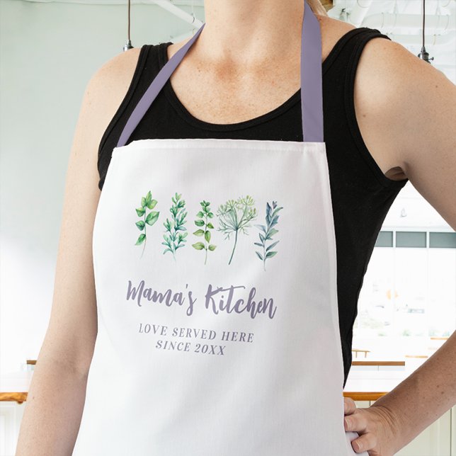 Delantal Mamá Apron Aromatics Cocina Herbs Amor Servido Aqu (mom apron personalized custom saying love served here cooking womens chef mother christmas gift)