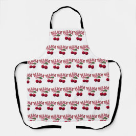 Delantal Mama Cherry Apron – Funny Kitchen Apron for Mom / 