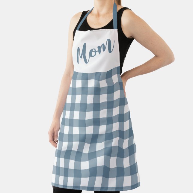 Delantal Mamá con el patrón de Gingham (in situ)