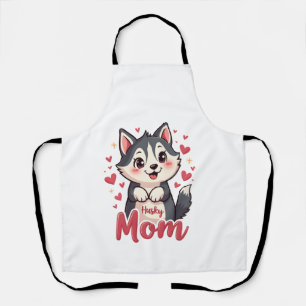Delantal Mamá de perro Husky diseño Kawaii lindo