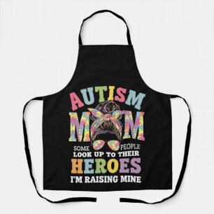 Delantal Mamá del autismo criando héroe pelo despeinado aut