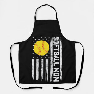 Delantal Mamá del Softball American Bandera de Estados Unid