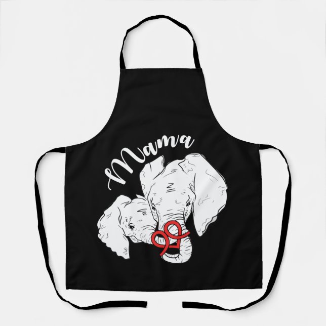 Delantal Mamá elefante cuta animal del día de la madre (Anverso)