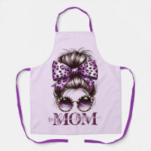 Mamá Esposa Jefa con Moño Desordenado Morado