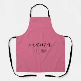 Delantal Mama Est. 2026 Mom To Be Minimalist Personalized 