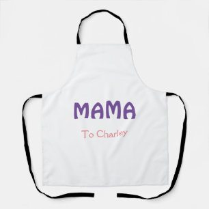 Delantal Mama feliz madres retro púrpura agregar texto nomb