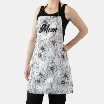 Mamá floral blanca y negra moderna personalizada