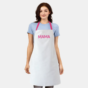 Delantal Mamá fucsia mamá blanca en español minimalista