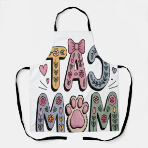 Delantal Mamá Gata Floral con Huella de Garra