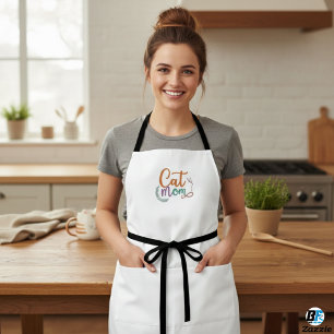 Delantal "Mamá Gata" Personalizado Minimalista Elegante Muj