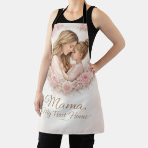Delantal Mamá — Mi Primer Hogar Floral de Madre e Hija