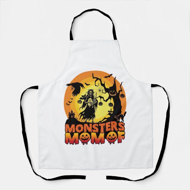 Delantal Mamá Monstruos Halloween Monstruo Fantasma Esquele (Anverso)