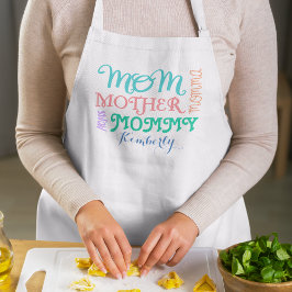 Delantal Mamá nombra a Apron personalizado
