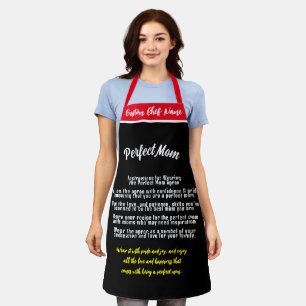 Delantal Mamá perfecta, Apron, instrucciones personalizadas