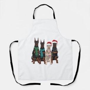 Delantal Mamá Perro Amante Doberman Navidad Fiesta