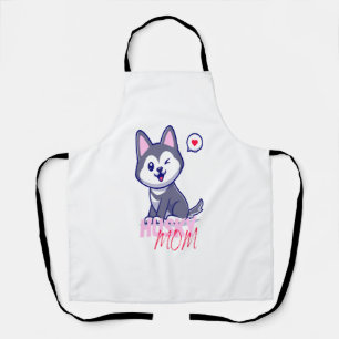 Delantal Mamá Perro Husky Cachorro Kawaii Lindo 