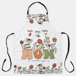 Delantal Mamá Personalizada Y Niños Manos Apron, Regalo Per