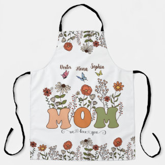 Delantal Mamá Personalizada Y Niños Manos Apron, Regalo Per