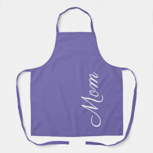 Delantal Mamá Script Purple White Kitchen