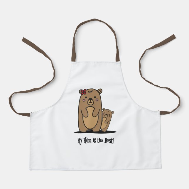 Delantal Mama y Baby Bear | Mejor Mamá Apron (Anverso)