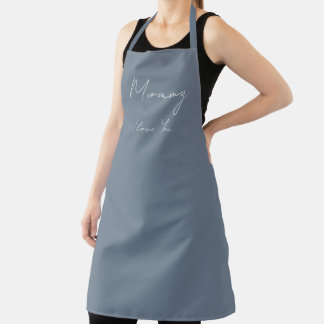 Delantal Mami I Love You Slate Gray Color Apron