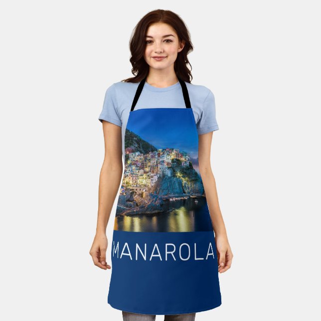 Delantal Manarola Cinque Terre La Spezia Italia Panorama (Gastado)