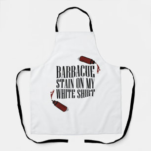 Delantal Mancha de barbacoa en mi blanco