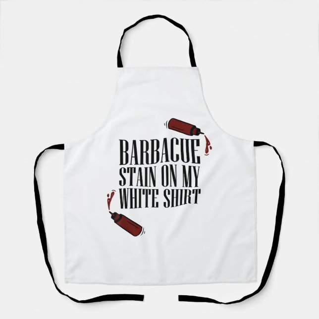 Delantal Mancha de barbacoa en mi blanco (Anverso)