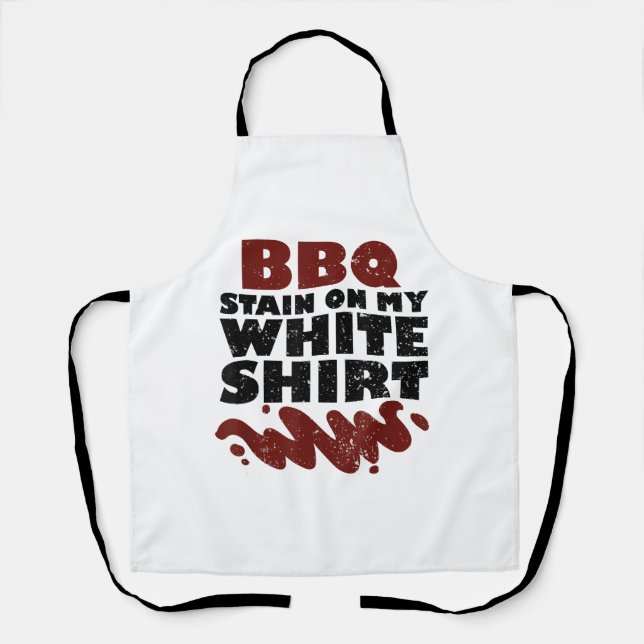 Delantal Mancha de barbacoa en mi blanco (Anverso)
