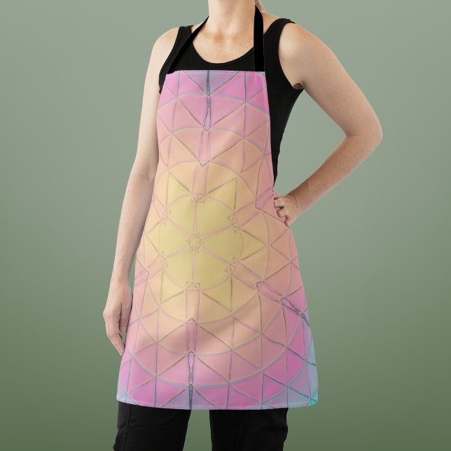 Delantal Mandala amarilla rosa y azul (Subido por el creador)