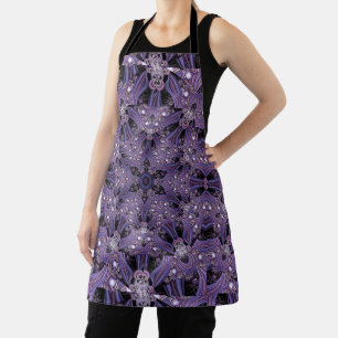 Delantal Mandala Arte Fractal Moda psicodélica Rosette Boho