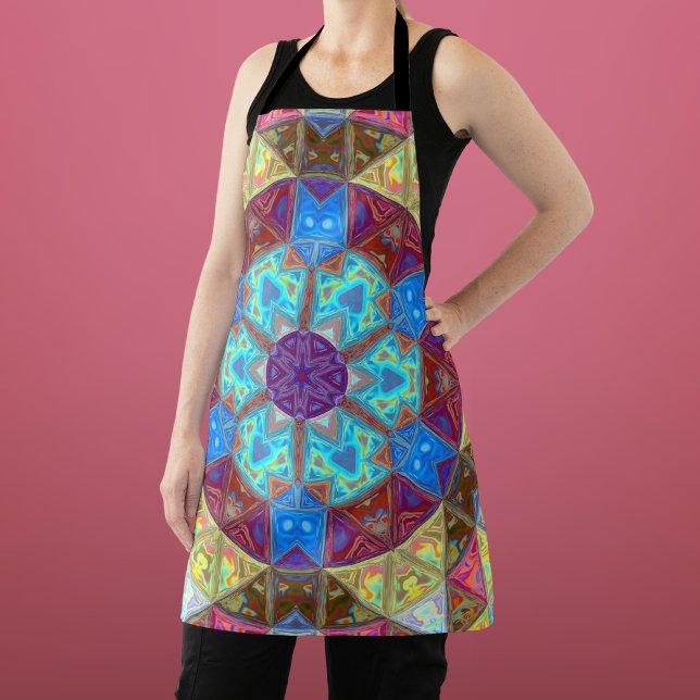 Delantal Mandala azul rosa y amarillo (Subido por el creador)