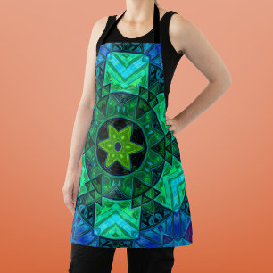 Delantal Mandala azul y verde